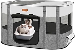 Seiyierr Foldable Pet Playpen - Cat & Puppy Playpen, Travel Dog Crate with Carrying Case, Cat Tent Dog Pen for Outdoor Camping Use