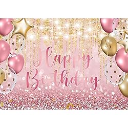Homewelle Pink Rose Gold Glitter Happy Birthday