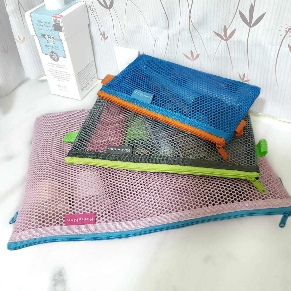Mesh Zipper Pouch, 6 PCS 3 Sizes, Zipper Bags Clear Zipper Pouch Small Organizer bag Zipper Folder Bag Cosmetic Bags Travel Storage Bags, Colour Random. : Beauty