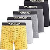 True Religion Cotton Stretch Mens Boxer Briefs, Mens Underwear Pack of 5