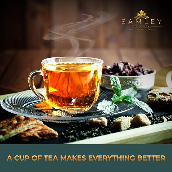 SAMLEY CEYLON – CEYLON BLACK TEA LOOSE LEAF – PREMIUM BOP1 GRADE FROM SRI LANKA – ROBUST FLAVOR WITH GOLDEN ORANGE INFUSION – LOOSE LEAF BLACK TEA CAFFEINATED 1.8OZ SAMLEY