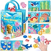 hahaland Ocean Busy Book for Toddlers 1-3, Montessori Toys Sensory Activity Busy Board, Travel Toy for 1 2 3 Year Old Boys Gi