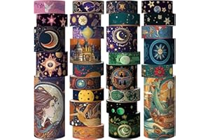 Washi Tape Set 29 Rolls, Magic Themed Decorative Paper Tapes for Halloween, Journaling, Scrapbooking Supplies, Planners,DIY C