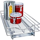LYNK PROFESSIONAL® Pull Out Cabinet Organizer, 11" x 18" Slide Out Drawers for Kitchen Cabinets - Sliding Pull-Out Pantry Shelves – Home Shelf Organizers - Lifetime Ltd. Warranty, Chrome