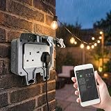 EnerJ Smart Outdoor 13A IP55 2 Gang Socket with USB WiFi Control view 5
