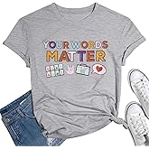 Teacher Shirts Speech Therapy Shirt: Women Special Education Sped Teacher T-Shirt Mental Health Graphic Tee Top