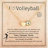 RUOOUY Sweet Love Ball Necklace Softball Soccer Volleyball Basketball Sports Accessories Jewelry Christmas Gift for Women Girlfriend Daughter