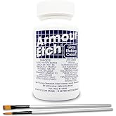 Armour Etch 10 oz Glass Etching Cream Bundle with Moshify Brushes | Works with stencils to etch detailed designs on windows, mirrors and glassware for custom gifts and home d&eacute;cor projects