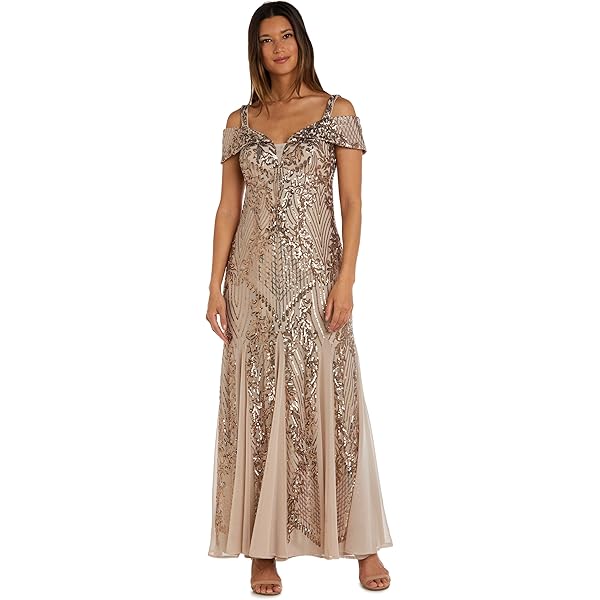 Amazon.com: Tahari ASL Women's Sequin Fit & Flare Gown, Bronze Sequin, 16W  : Clothing, Shoes & Jewelry