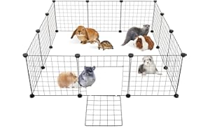 allisandro Guinea Pig Cages Small Animal Playpen, Small Animal Cage for Indoor Outdoor Use, Portable Metal Wire Yard Fence for Guinea Pigs, Bunny, Turtle, Hamster, 12 Panels (14x14)