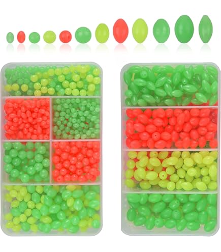 RiToEasysports 400pcs Luminous Fishing Beads Round Shaped Fishing Beads