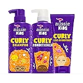 Aussie Kids Shampoo, Conditioner, and Leave-in Conditioner Bundle for Curly Hair, Sulfate and Paraben Free