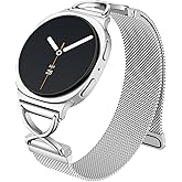 Magnetic Metal Band Designed Compatible for Galaxy Watch 8 Bands Women 40mm/44mm,Watch 8 Classic Band 46mm,Solid Stainless Steel Replacement Strap Magnet Clasp Wristbands for Galaxy 8/8 Classic,Silver