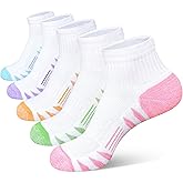 Heyoboy Womens Ankle Anti-blister Thick Cushioned Cotton Wicking Hiking Athletic Running Socks 5 Pairs