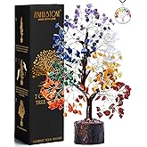 ZENFULSTONE 7 Chakra Tree of Life Spiritual Décor for Home & Office | Handmade Crystal Bonsai for Positive Energy & Healing | Wonderful for Her