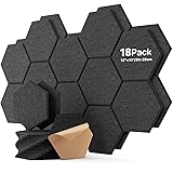 18 Pack Hexagon Acoustic Panels, Self-Adhesive