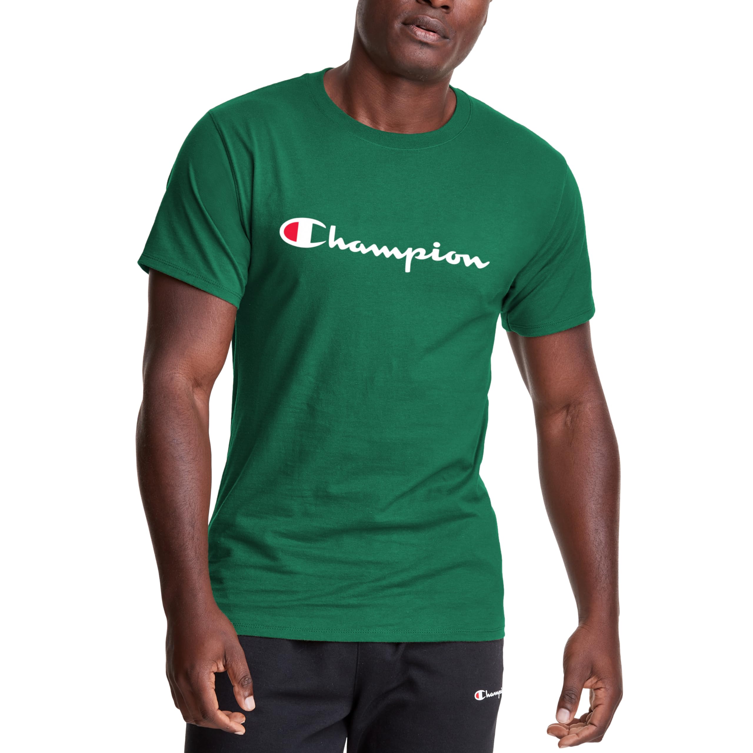 Champion mens Classic T-shirt, Script Logo T