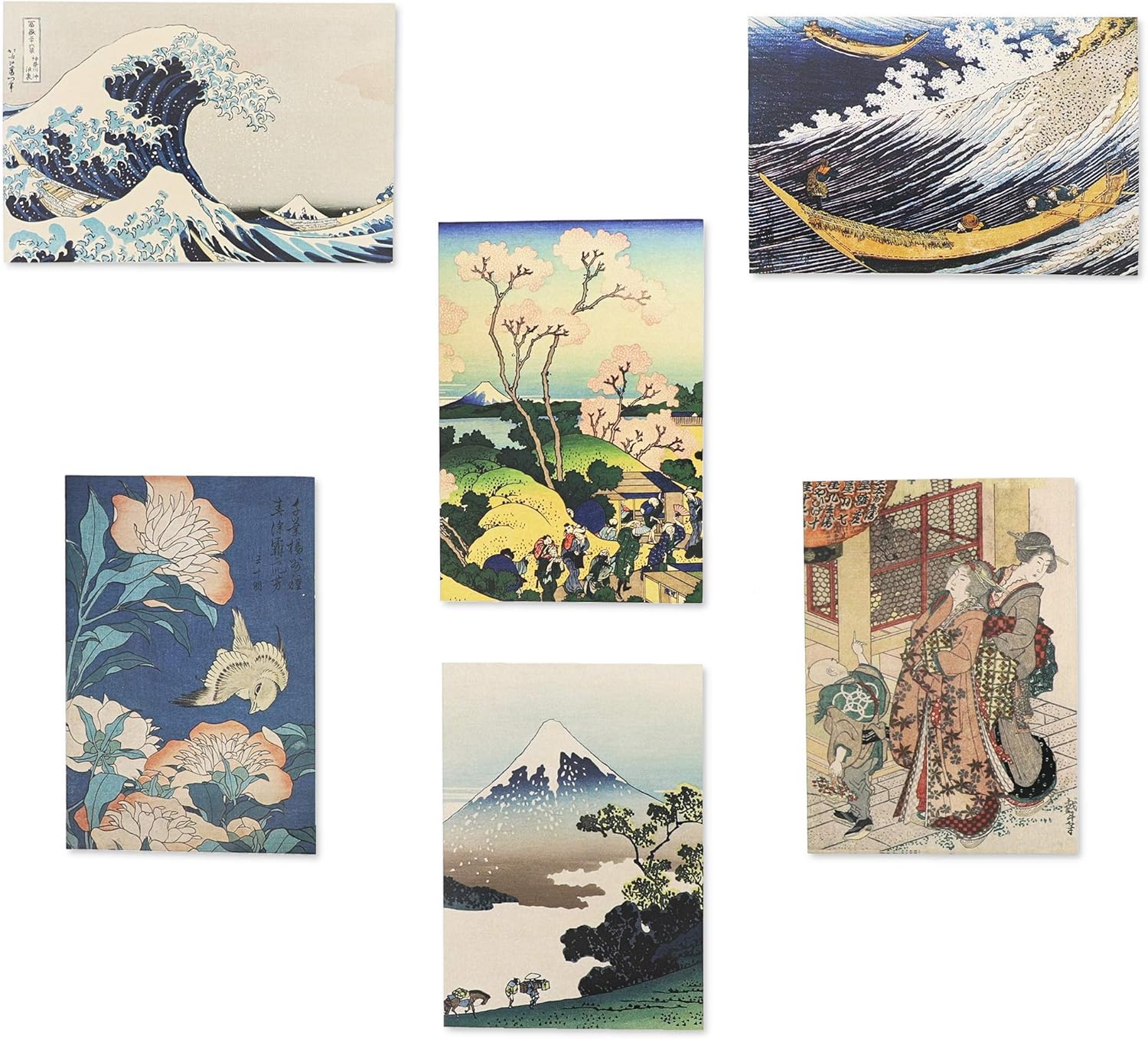 36-Pack Hokusai Notecards, 6 Designs, Multicolored, 3.5x5 inch