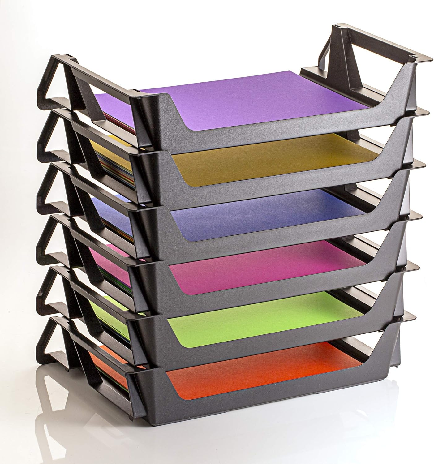 Officemate OIC Achieva Side Load Letter Tray, Recycled, Black, 6 Pack (26212) : Office Desk Trays : Office Products