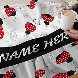 Custom with Name Red Ladybug Cartoon Pattern