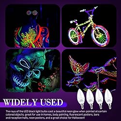 Qualirey 4 Pieces LED Black Light Bulb 6w E12 Base