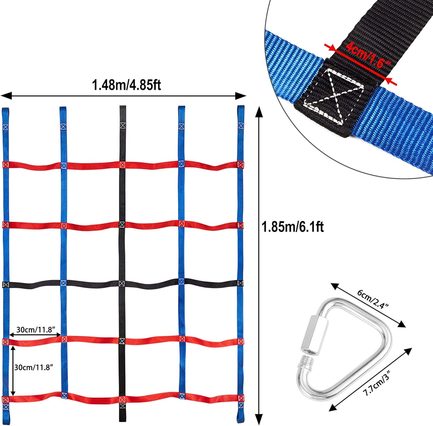 MONT PLEASANT Climbing Cargo Net for Kids Ninja Net Climbing Swingset Polyester Rope Ladder for Jungle Gyms Playground Ribbon Net Obstacle Course Training Climbing Net for Outdoor Treehouse: Toys & Games