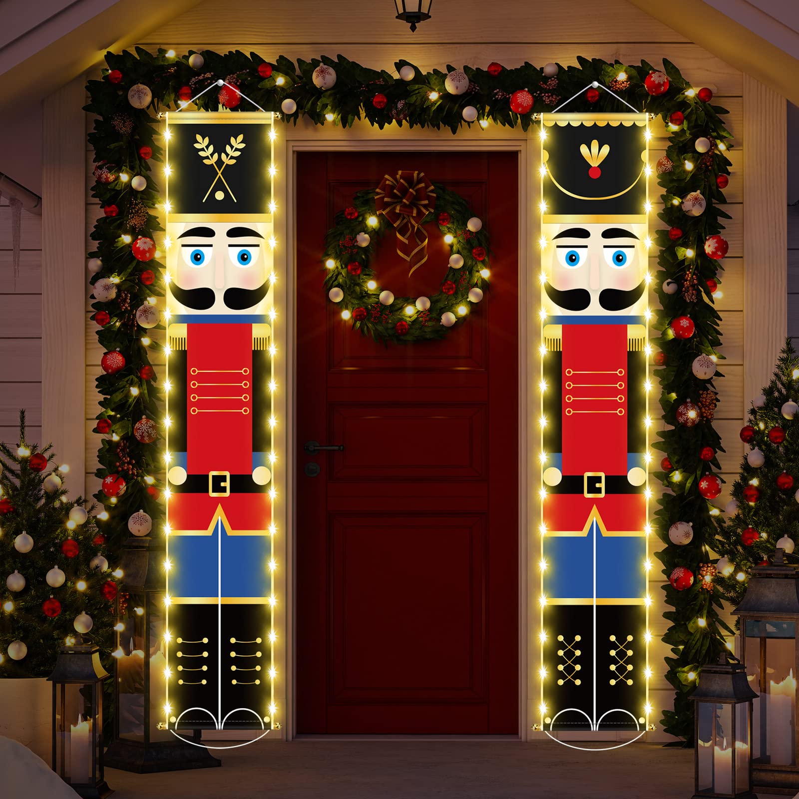 Nutcracker Christmas Decorations Nutcrackers Banners Porch with LED ...