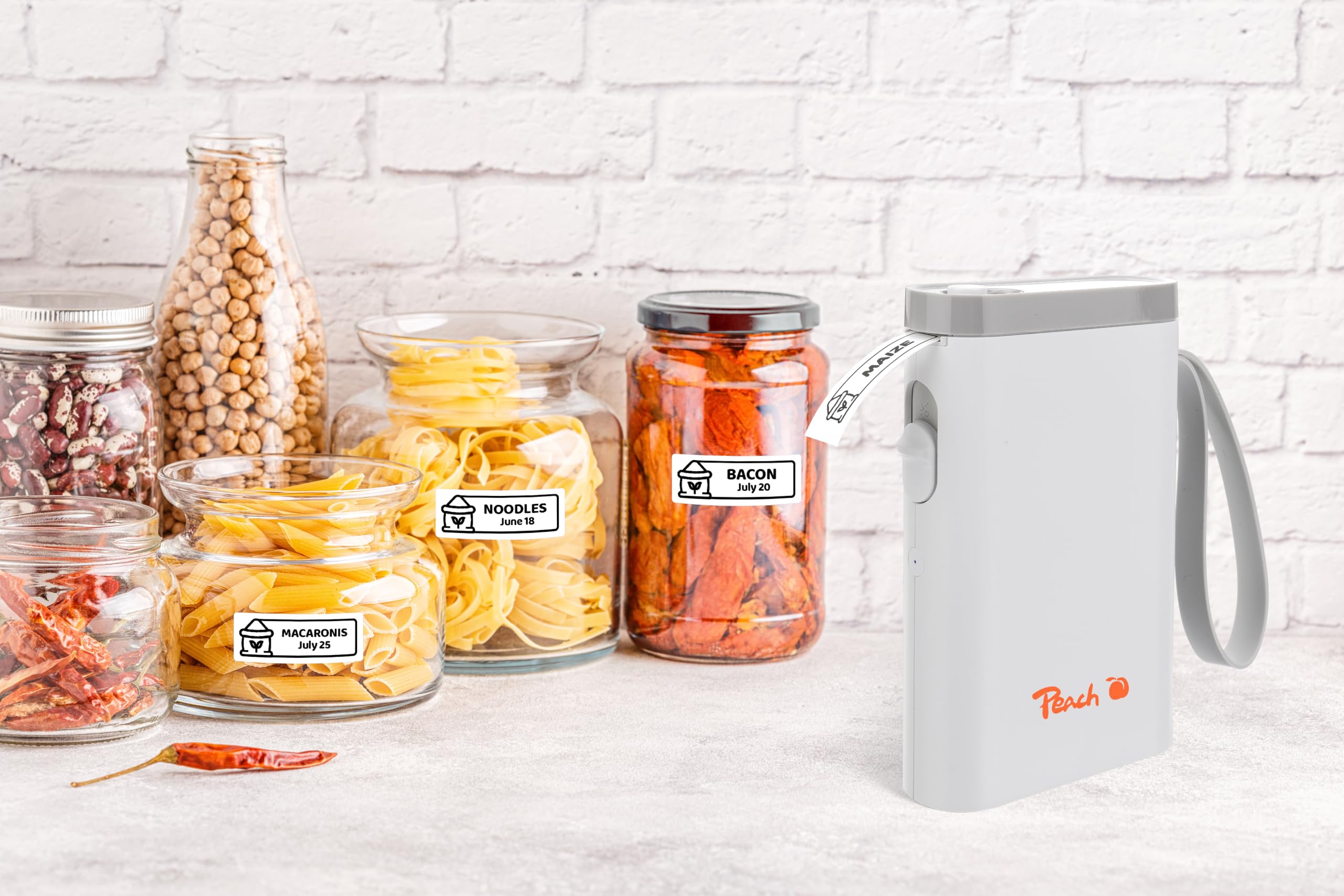 Peach Etikettendrucker weiß, Etikettiergerät kabellos Label Printer PE110A 7