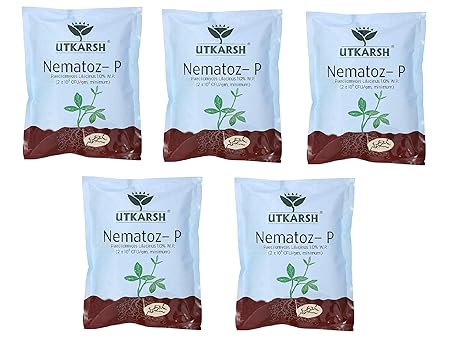 UTKARSH Nematoz - P Paecilomyces Lilacinus 1.0% W.P, Bio Nematicide (900 gm) - Combo of 5 Pack