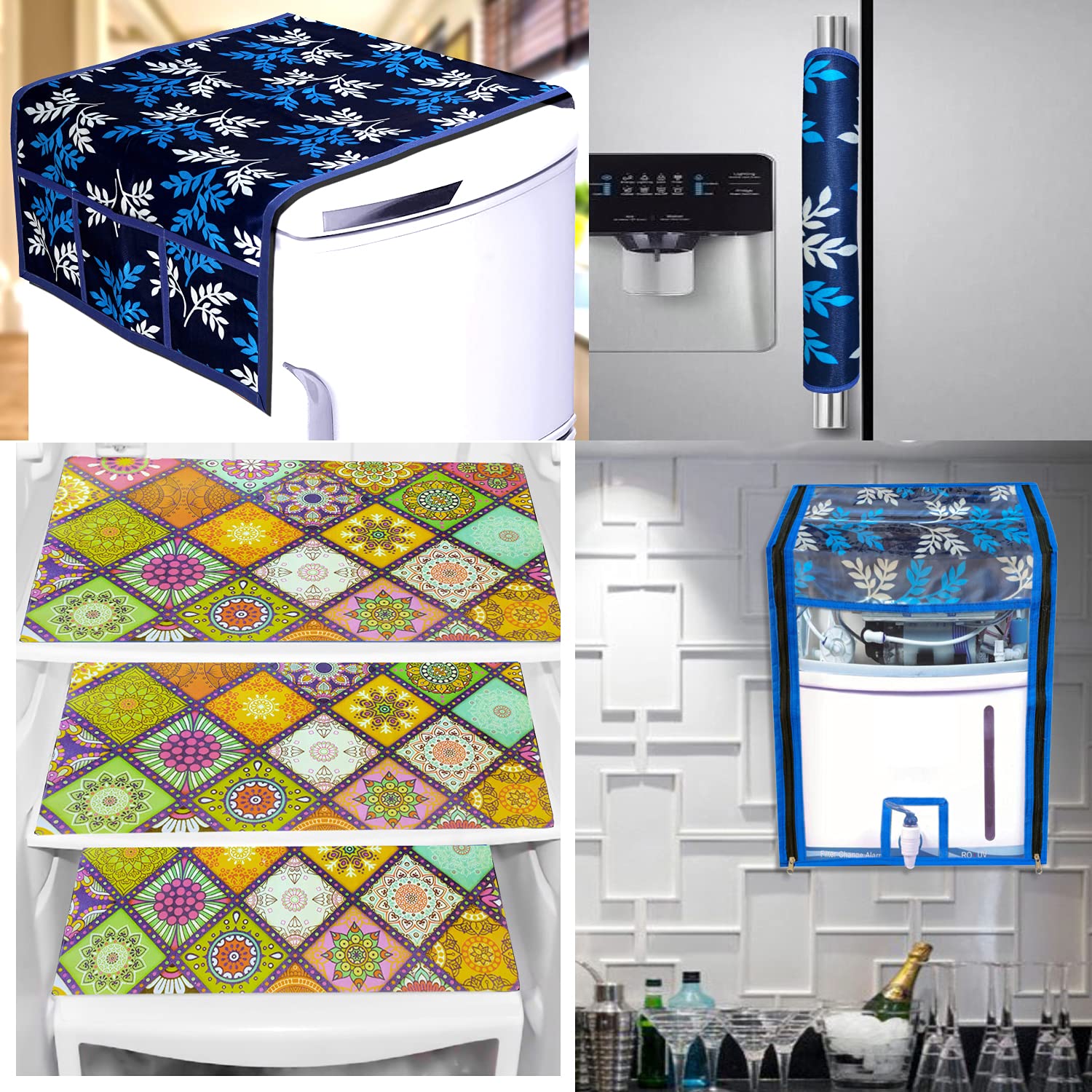 Buy KANUSHI® PVC Fridge Mats Set of 3 / Refrigerator Mats+1 Pc Fridge