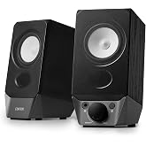 Edifier R19BT PC Speaker System with Wooden Cabinet, 3.5mm Input, Black | Bluetooth 5.3, Full Stereo Sound, Strong Bass, Volume Control, USB-A Sound Card for Computer/TV/Smartphone/Tablet