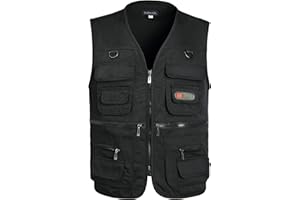 LISUHEPEAL Men’s Fishing Vest Summer Outdoor Work Safari Travel Photo Vest with Multi Pockets