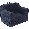 MOMCAYWEX Kids Snuggly-Soft Sherpa Chair, Cuddly Toddler Foam Chair for Boys and Girls, Dark Blue