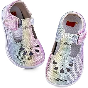 WateLves Toddler Little Girls Mary Jane Wide Dress Shoes Ballet Flats for Party School Wedding