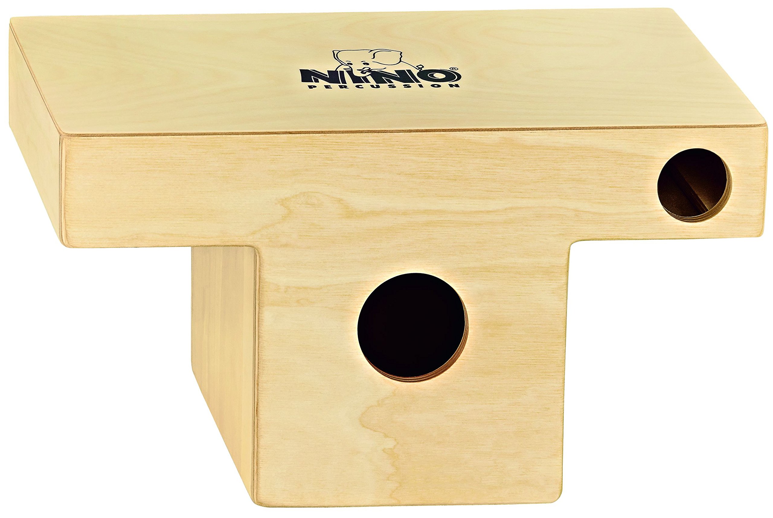 Nino Percussion Slaptop Cajon Instrument - T-Design Drum Box for Children from 4 Years - Musical Instrument - Playing Surface Baltic Birch, Yellow (NINO953)