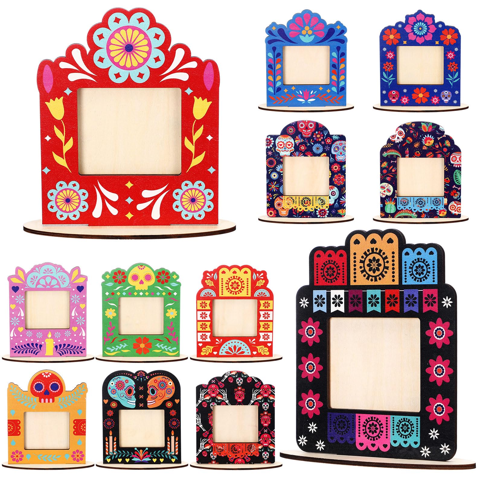 Pinkunn 12 Pcs Day of the Dead Altar Photo Frames Dia De Los Muertos ...