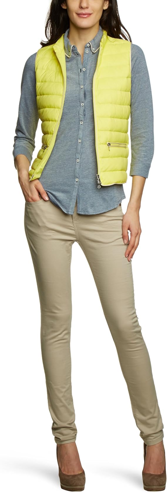 Marc O'Polo Damen Weste 301 1001 72027, Gr. 36 (S), Gelb (214 Lemonade