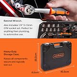 VonHaus 120pc Tool Kit with Carry Case – Hand Tools, Tape Measure, Torch, Hex view 7
