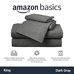 Amazon Basics Cotton Jersey 4-Piece Bed Sheet