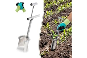 MAKER PLANET Bulb Planter Tool Long Handle Garden Tools, Sod Plugger Tool Grass Plugger Tool Post Hole Digger for Plants with Gloves, Planting Tools for Gardening Pro Plugger 5 in 1 Lawn Tool