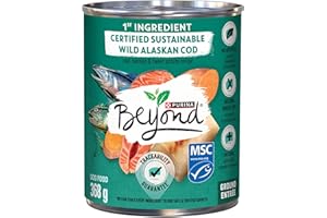 Beyond Natural Wet Dog Food, Alaskan Cod, Salmon & Sweet Potato Ground Entree - 368 g Can (12 Pack)
