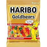 HARIBO Goldbears Fruity Gummy Candy, 5 oz. Bag (12 Packs) | Soft, chewy gummy bears in five fruit flavors. The original gummy candy for sharing, gifting, and lunchboxes.
