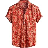 VATPAVE Mens Casual Hawaiian Floral Shirts Short Sleeve Button Down Tropical Shirts Beach Summer Shirts