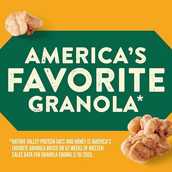 NATURE VALLEY PROTEIN GRANOLA, OATS AND HONEY GRANOLA, RESEALABLE SNACK POUCH, FAMILY SIZE, 17 OZ