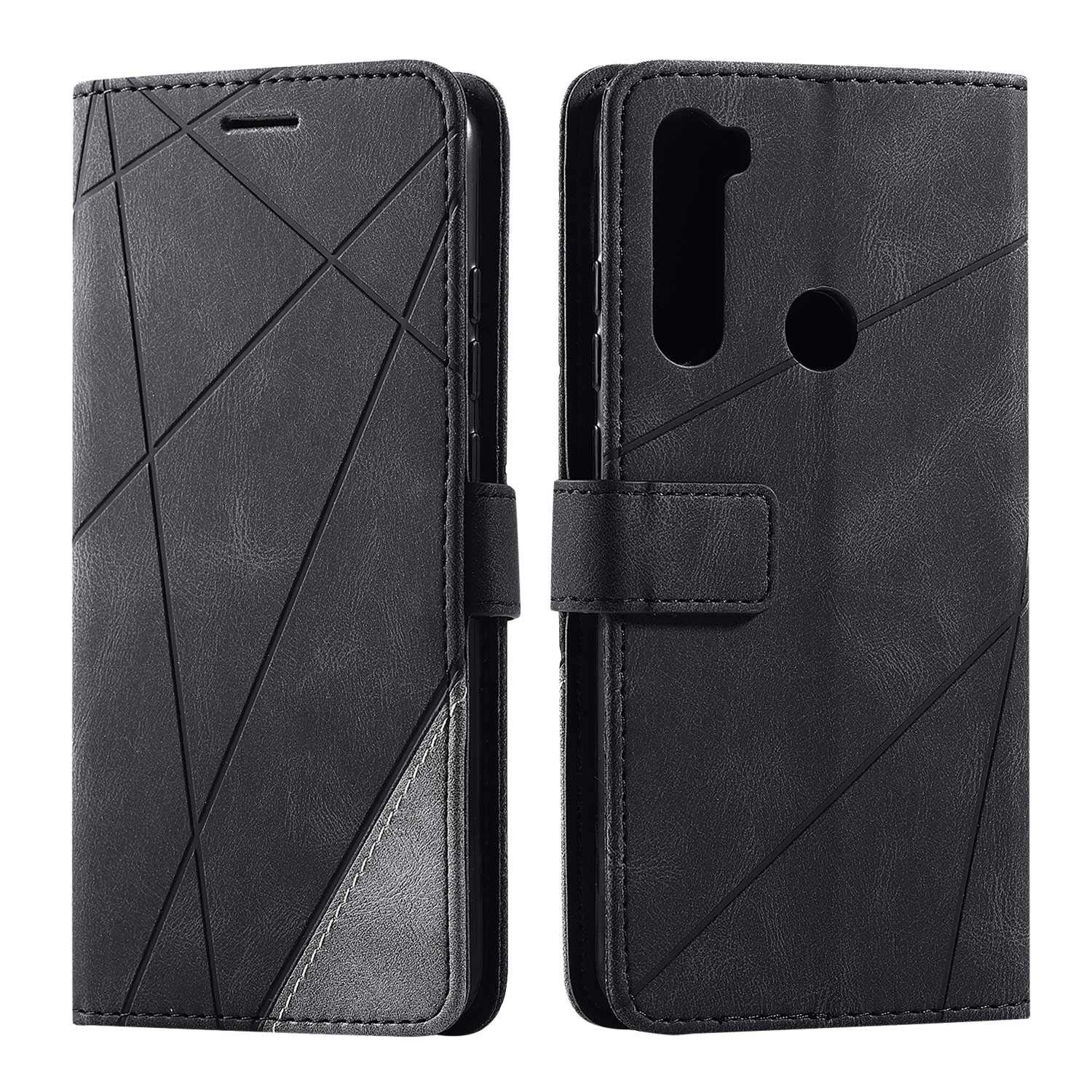 SONWO Case for Xiaomi Redmi Note 8 Case, Premium Leather Flip Wallet Case Magnetic Closure Card Slots Kickstand Phone Case for Xiaomi Redmi Note 8, Black