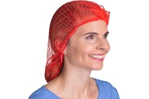 PENTAGON SAFETY EQUIPMENT Disposable Bouffant Caps | 24 Inch | Red | 100 Pack | Head Covers | Hair Nets