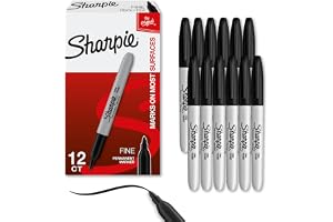 Sharpie Permanent Markers, Fine Tip, Black, 12 Count - Quick Drying,…