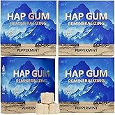 BYH Remineralizing Gum with Nano Hydroxyapatite & Xylitol – Sugar Free Gum for Tooth Remineralization, Cavity Protection & Receding Gums, Natural Peppermint Chewing Gum – Fresh Mint-72 Pieces (4 Boxes) (Four boxes, Peppermint)