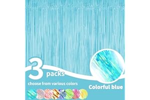 Fachoige 3.2ft x 6.6ft Metallic Tinsel Foil Fringe Curtains Wedding for Birthday Engagement Bridal Shower Bachelorette Holida