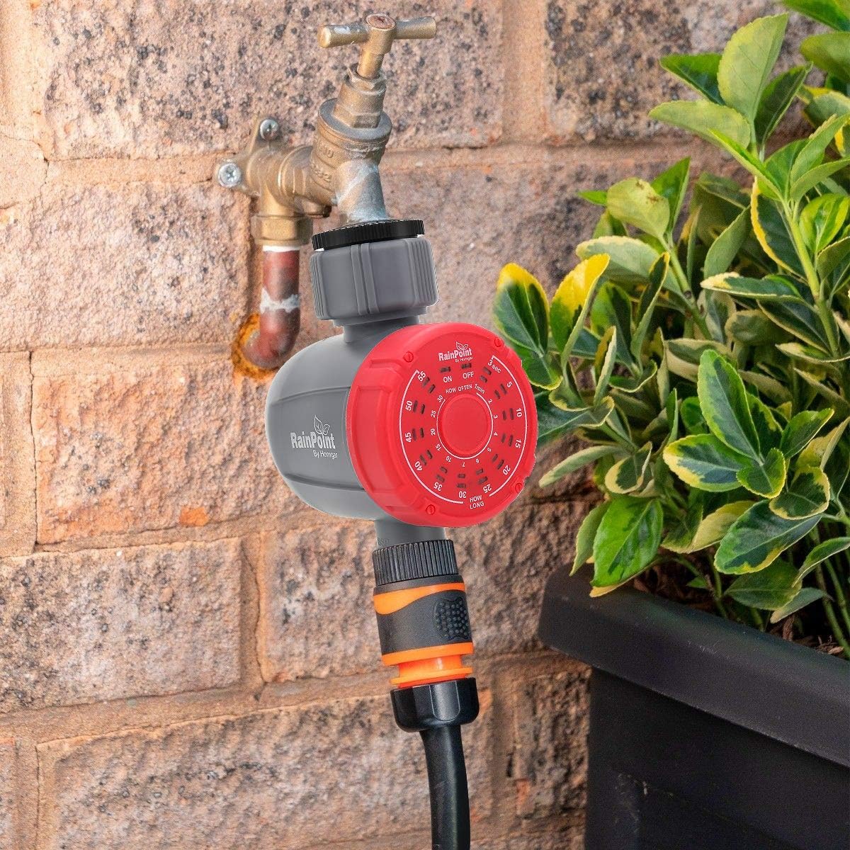 DricRoda Digital Watering Hose Timer, Programmable Watering Timer, Automatic Irrigation Hose Faucet Timer Irrigation System Controller for Greenhouse Cooling, Gardening (Red): Home & Kitchen